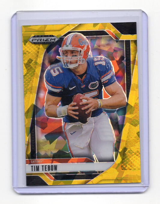 2025 Panini Prizm Draft Picks Tim Tebow Card Prizms Gold Ice Florida Gators #174