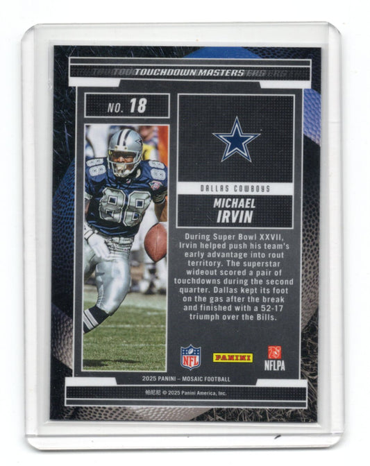 2025 Panini Mosaic Michael Irvin Card Touchdown Masters Dallas Cowboys #18