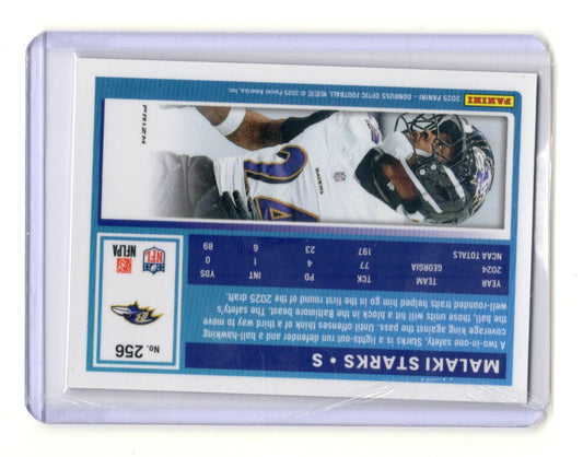 2025 Donruss Optic Malaki Starks Card Pink RC Baltimore Ravens #256
