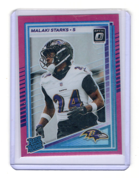 2025 Donruss Optic Malaki Starks Card Pink RC Baltimore Ravens #256