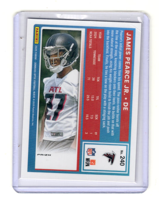 2025 Donruss Optic James Pearce Jr. Card Pink RC Atlanta Falcons #240