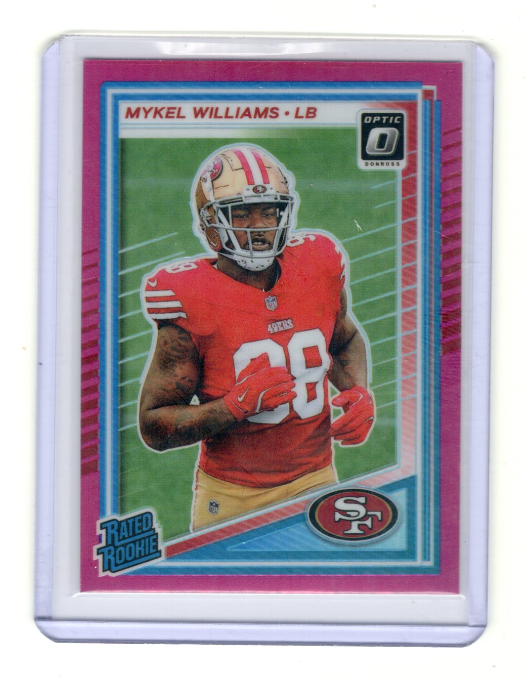 2025 Donruss Optic Mykel Williams Card Pink RC San Francisco 49ers #210