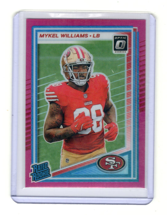 2025 Donruss Optic Mykel Williams Card Pink RC San Francisco 49ers #210