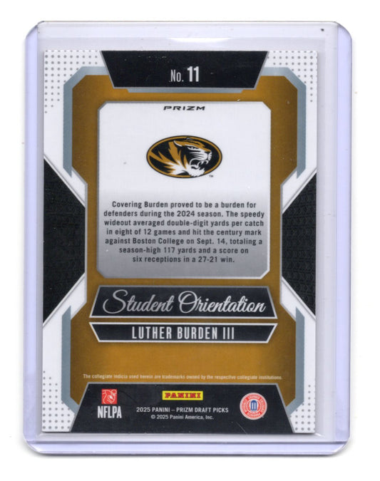 2025 Panini Prizm Draft Picks Luther Burden III Student Orientation Gold Ice