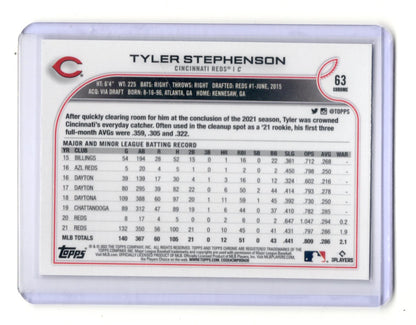 2022 Topps Tyler Stephenson Card Rainbow Foil Cincinnati Reds #175