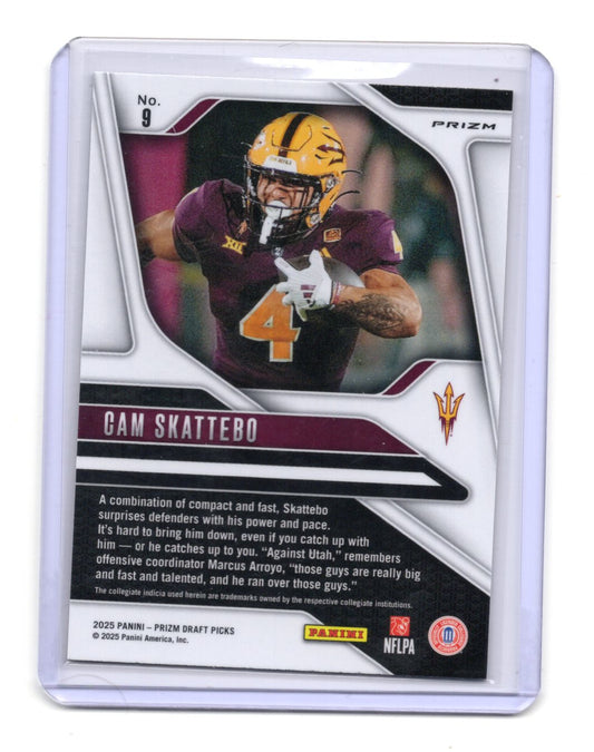 2025 Panini Prizm Draft Picks Cam Skattebo  Prizms Gold Ice Arizona State