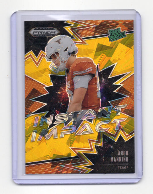 2025 Panini Prizm Draft Picks Arch Manning Card Instant Impact Gold Ice Texas