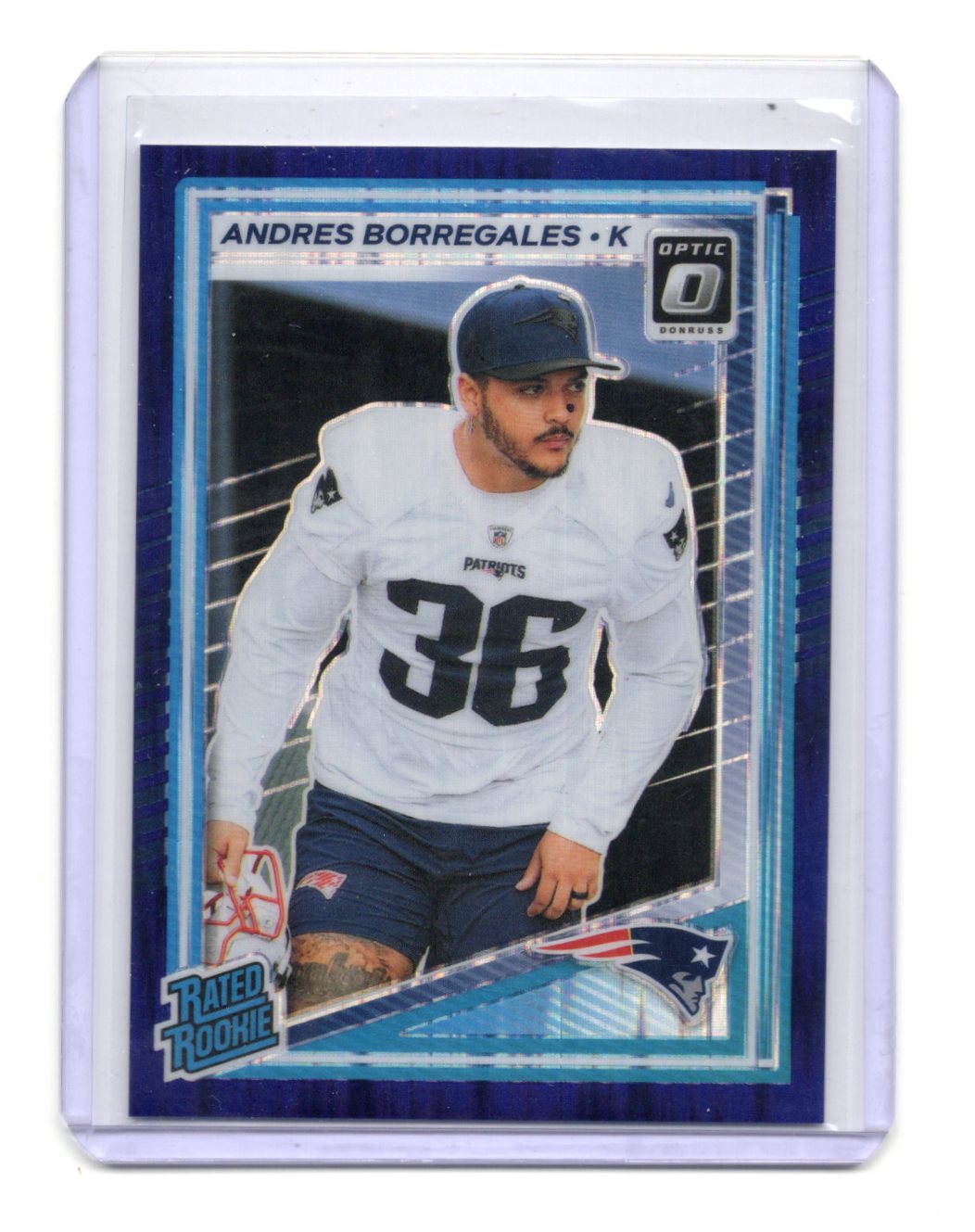 2025 Donruss Optic Andres Borregales Card Blue,RC New England Patriots #287
