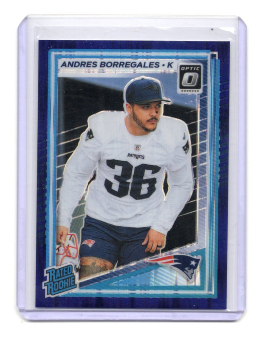 2025 Donruss Optic Andres Borregales Card Blue,RC New England Patriots #287