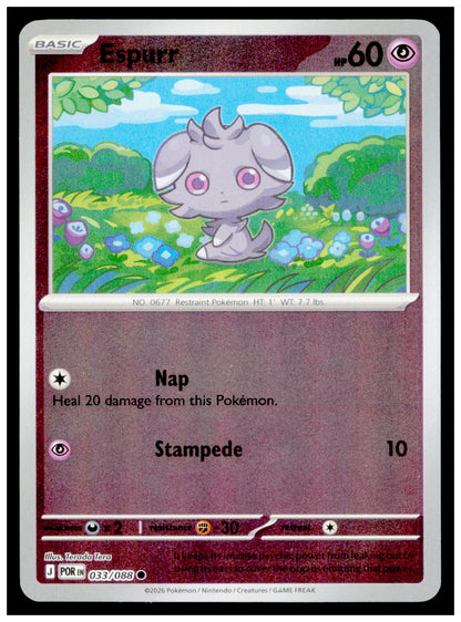 ME03: Perfect Order Espurr Card Common,Reverse Holo #033/088