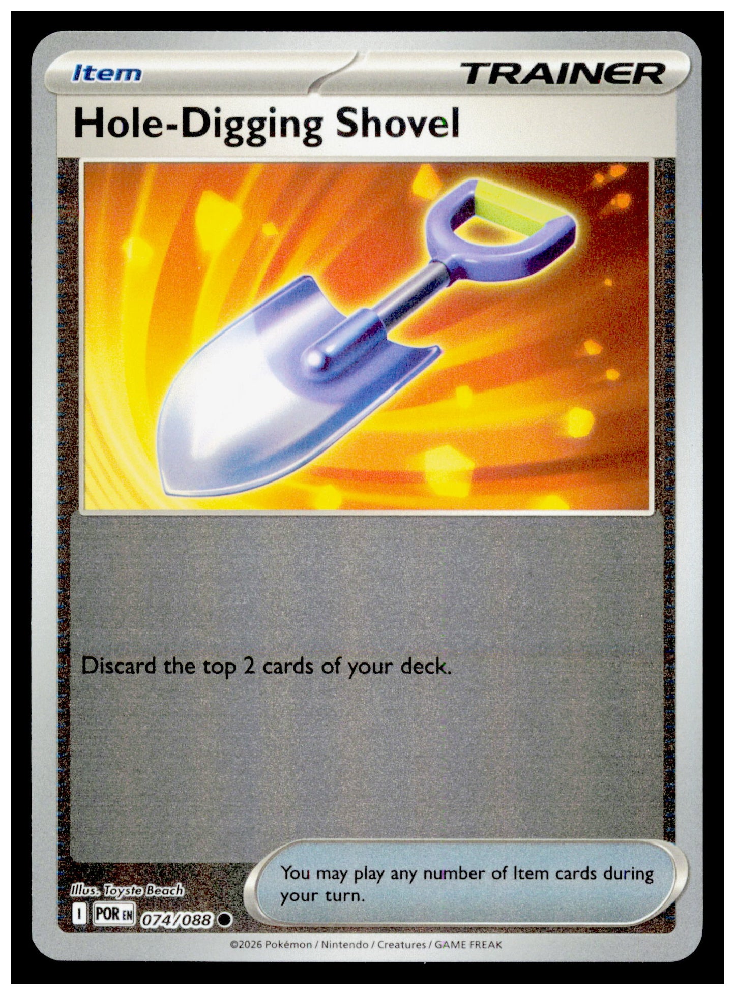 ME03: Perfect Order Hole-Digging Shovel Card Reverse Holo #074/088