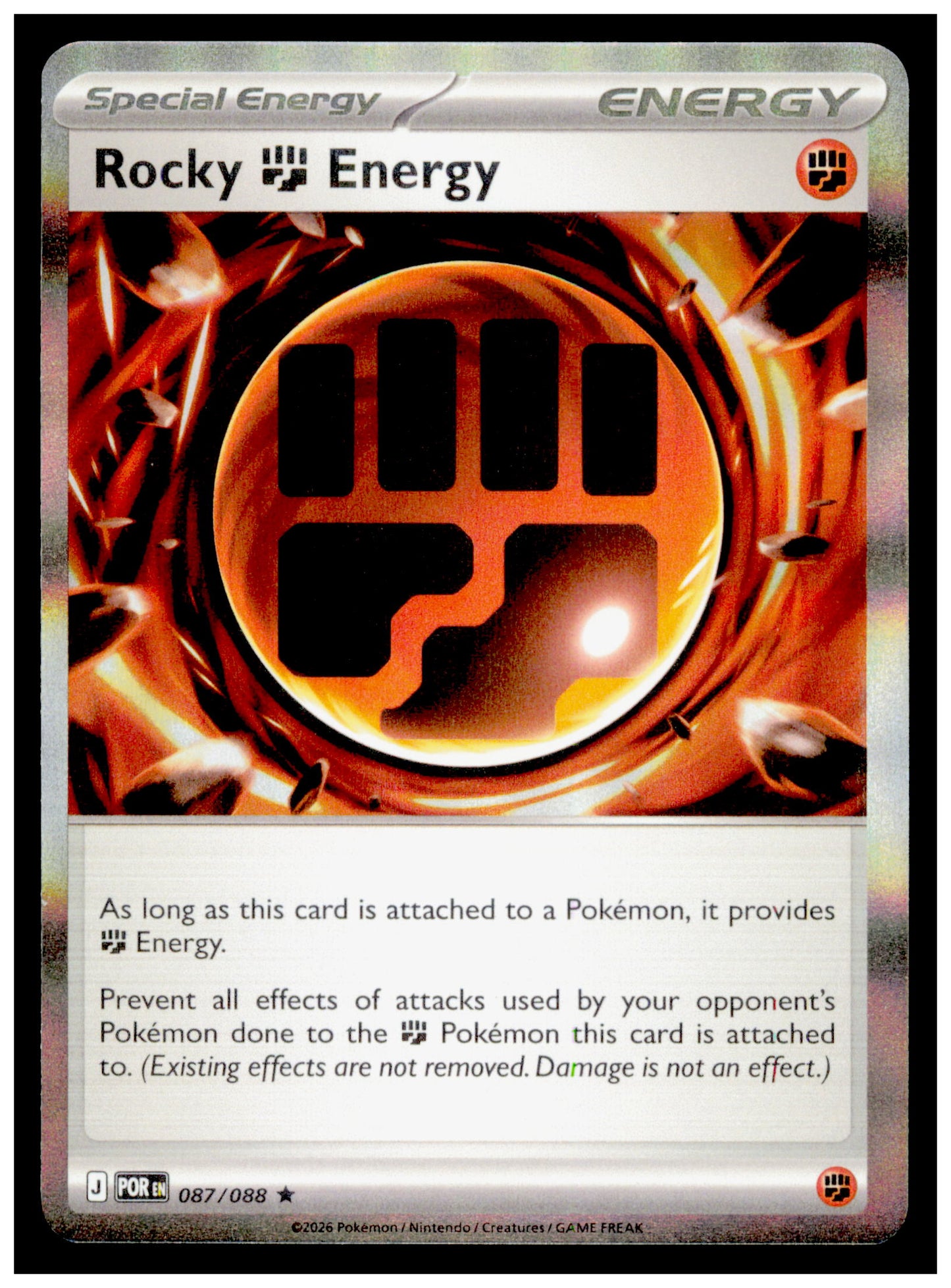 Pokemon Perfect Order Rocky Fighting Energy Card Rare,Holo #087/088