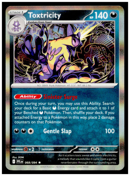 Pokemon Phantasmal Flames Toxtricity Card Rare,Reverse Holo #068/094