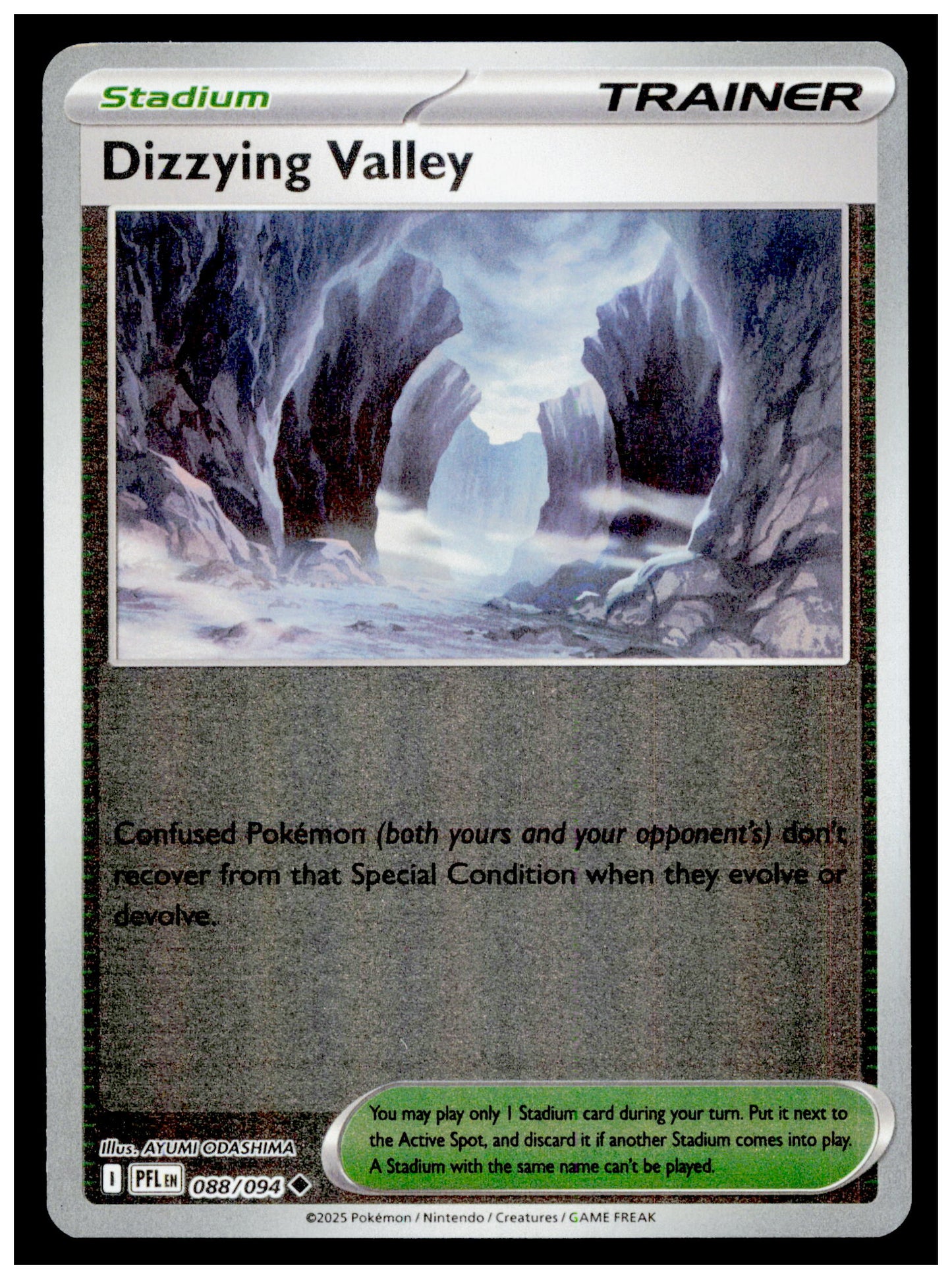 Pokemon Phantasmal Flames Dizzying Valley Card Uncommon,Reverse Holo #088/094