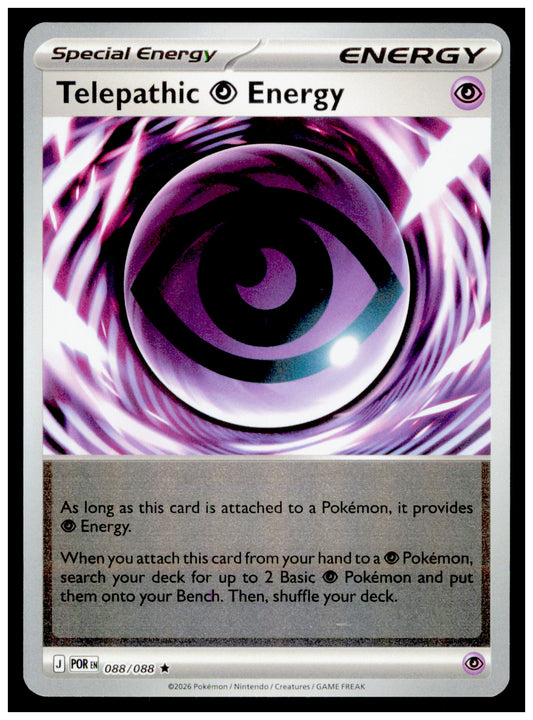 Pokemon Perfect Order Telepathic Psychic Energy Card Rare,Reverse Holo #088/088