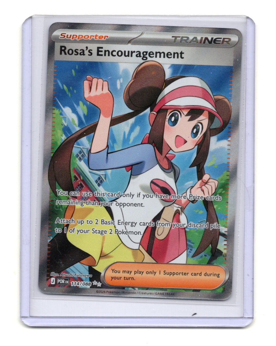 Pokemon Perfect Order Rosa's Encouragement Card Ultra Rare,Holo #114/088