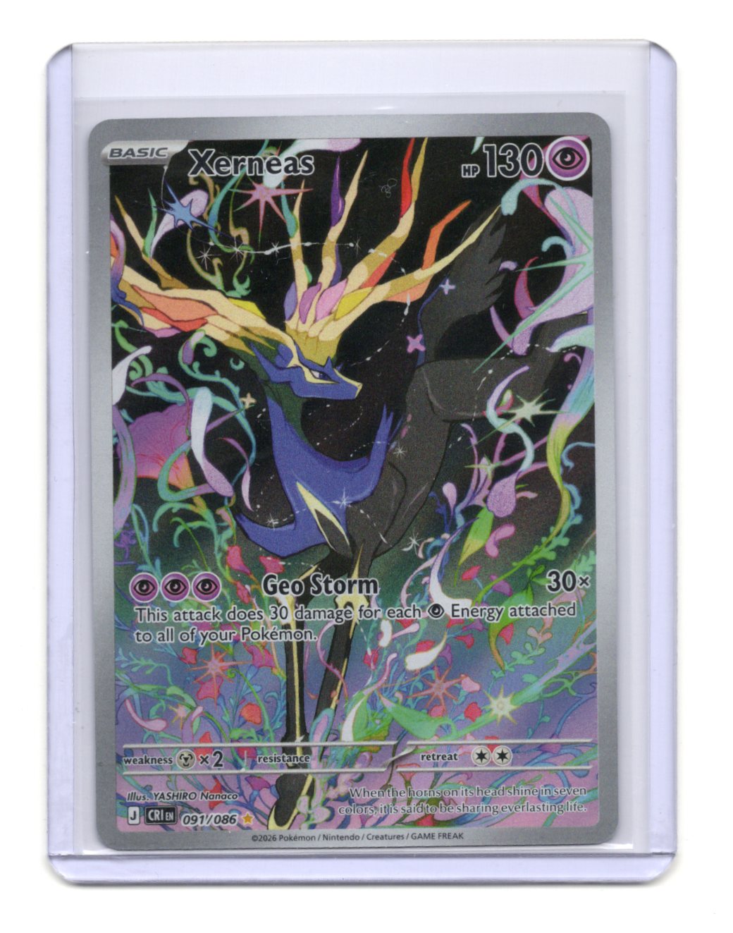 Pokemon Chaos Rising Xerneas Card Holo #091/086