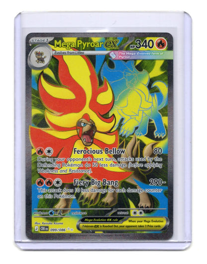 Pokemon Chaos Rising Mega Pyroar ex Card Ultra Rare,Holo #099/086