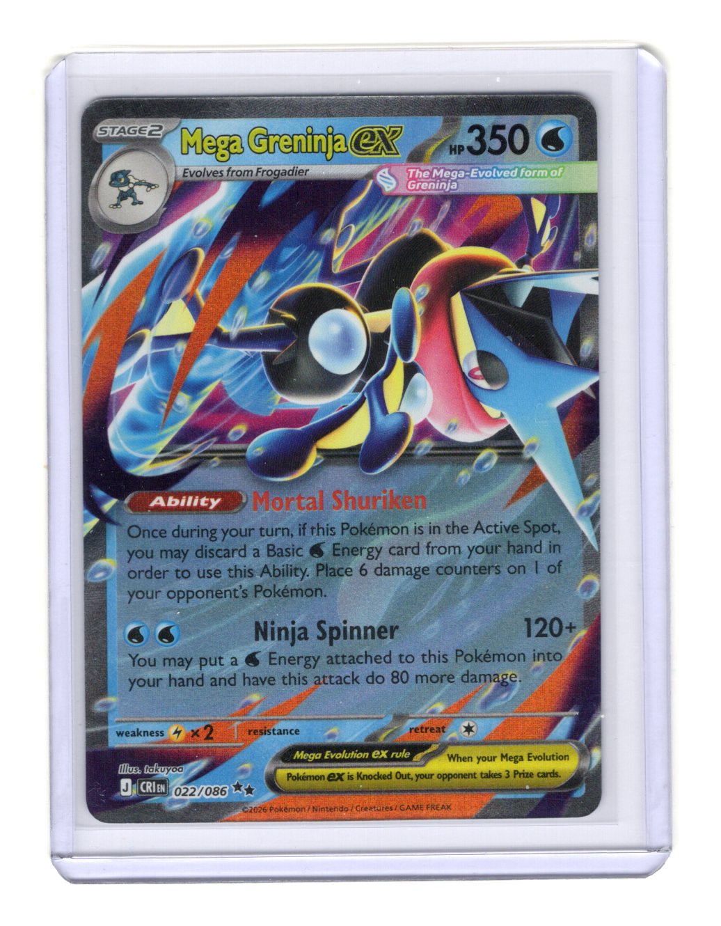 Pokemon  Chaos Rising Mega Greninja ex Card Holo #022/086