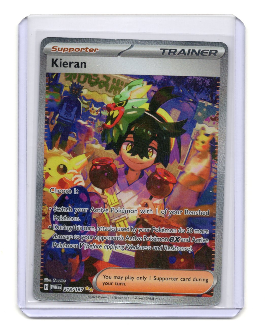 Pokemon Twilight Masquerade Kieran Card Holo #218/167
