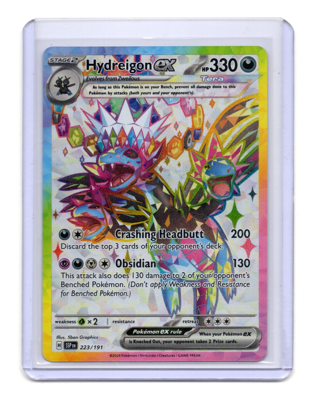Pokemon  Surging Sparks Hydreigon ex Card Ultra Rare,Holo #223/191