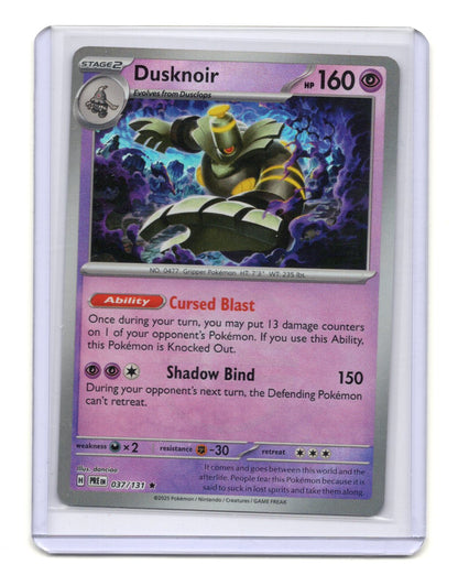 Pokemon Prismatic Evolutions Dusknoir Card Rare,Holo #037/131