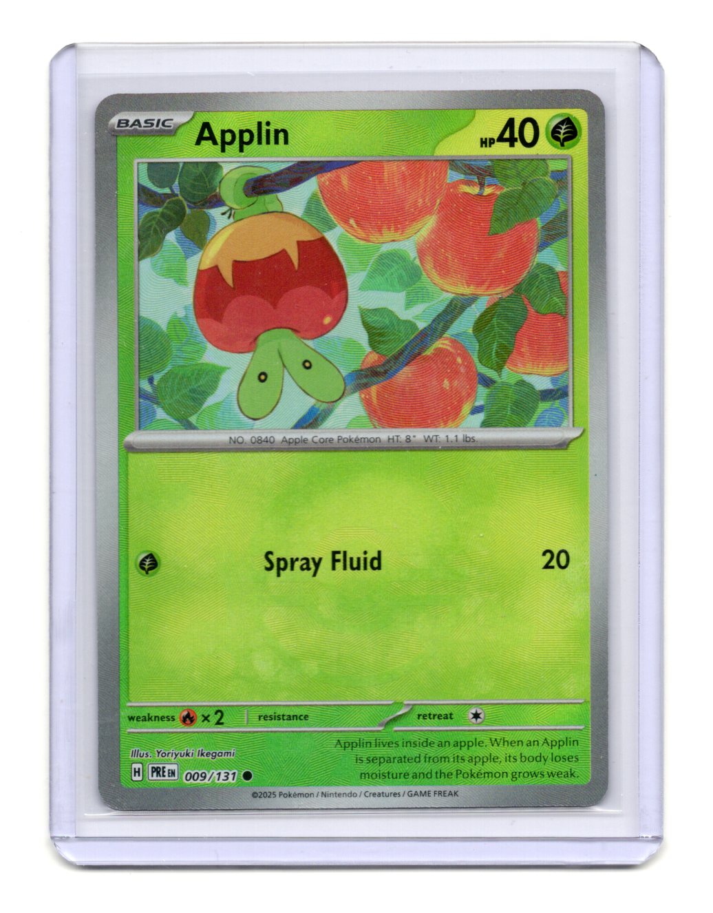 Pokemon Prismatic Evolutions Applin Card Common,Reverse Holo #009/131