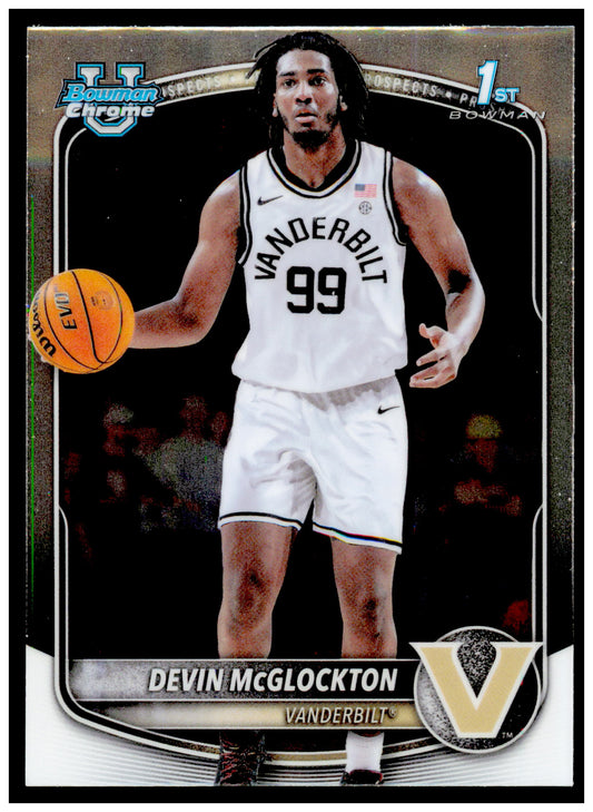 2025-26 Bowman Devin McGlockton Card Chrome Prospects Vanderbilt