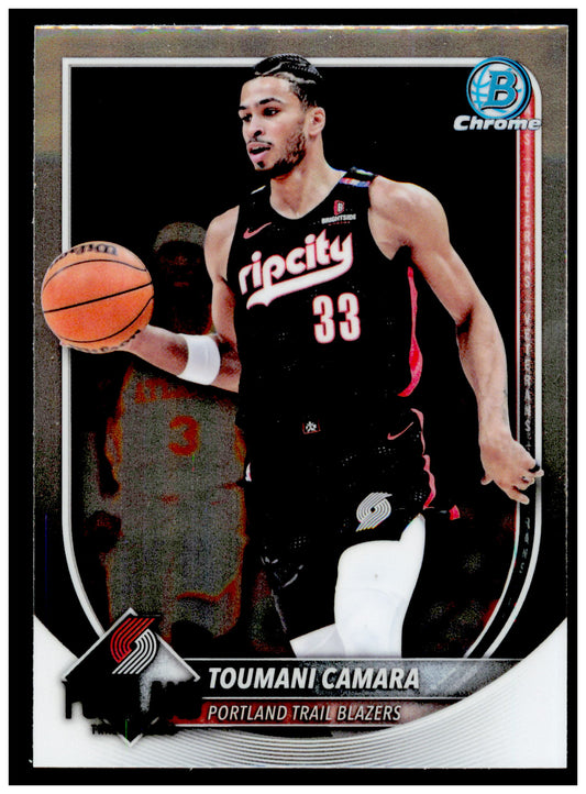 2025-26 Bowman Toumani Camara Card Chrome Portland Trail Blazers #BCV-111