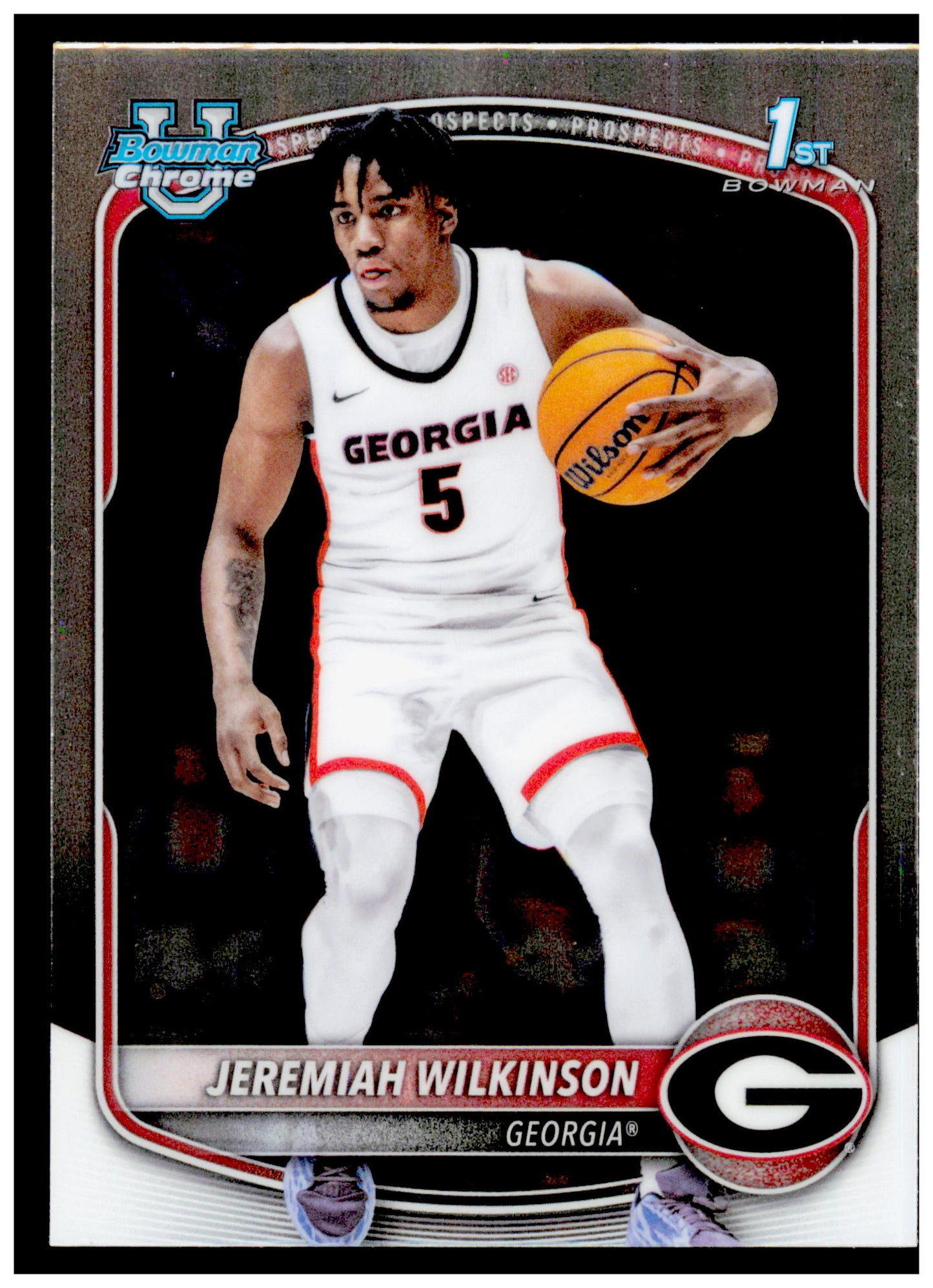 2025-26 Bowman Jeremiah Wilkinson Card Chrome Prospects Georgia Bulldogs #BCP-70