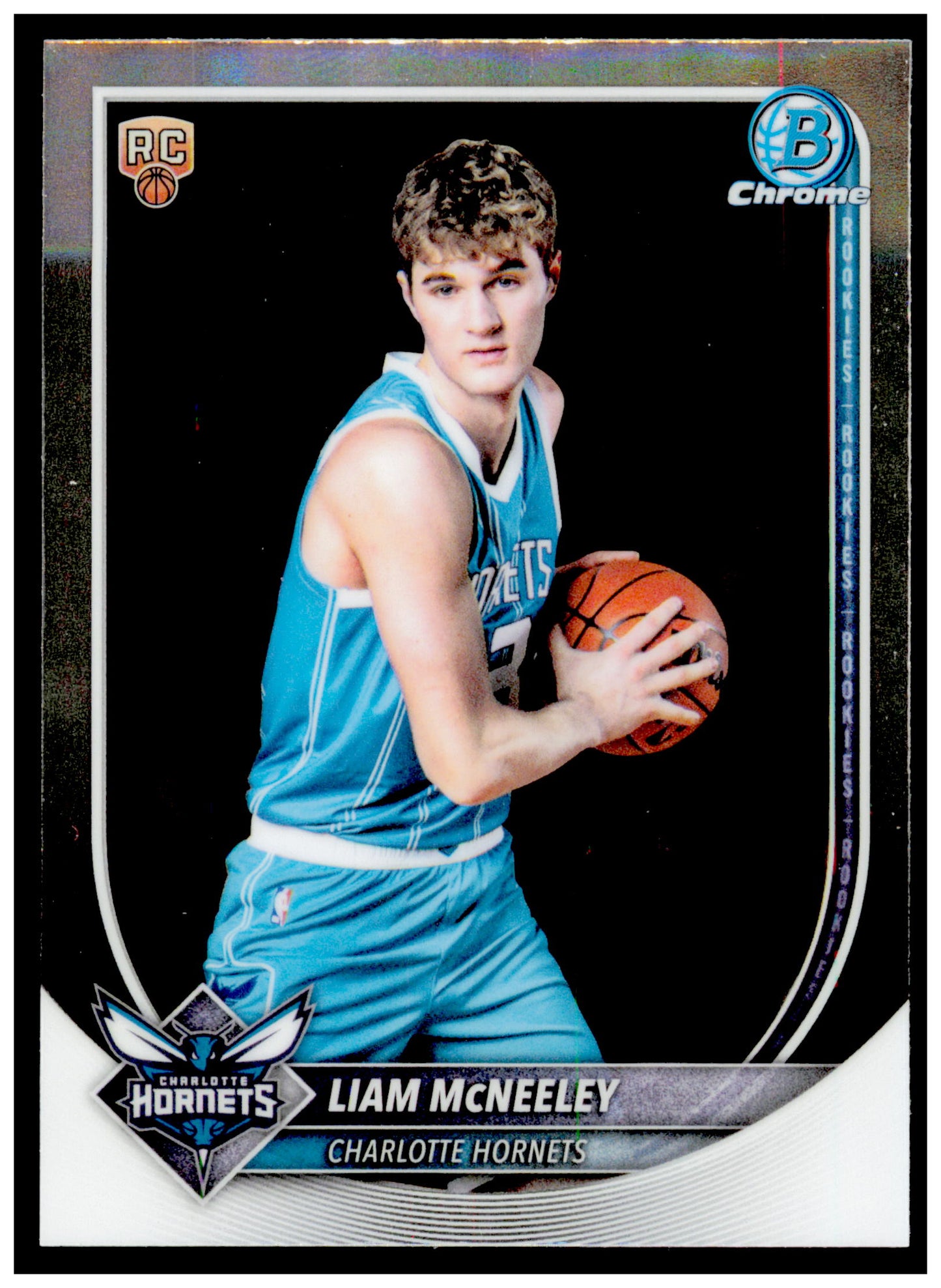 2025-26 Bowman Liam McNeeley Card Chrome Charlotte Hornets #BCV-29