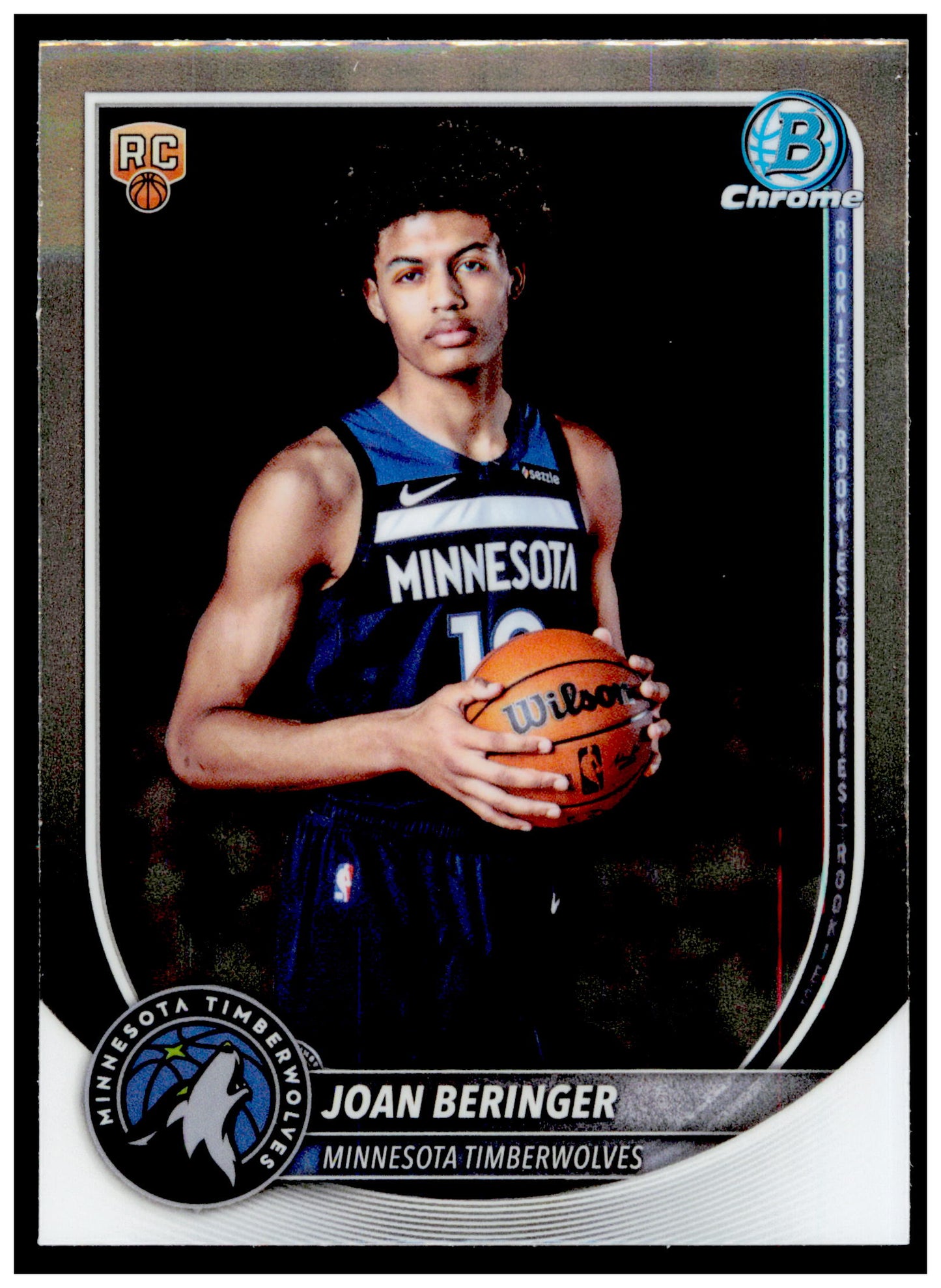 2025-26 Bowman Joan Beringer Card Chrome Minnesota Timberwolves #BCV-17