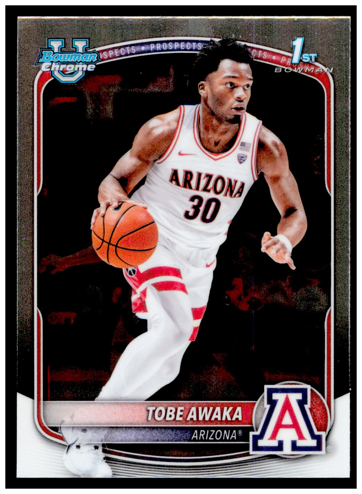 2025-26 Bowman Tobe Awaka Card Chrome Prospects Arizona Wildcats #BCP-79