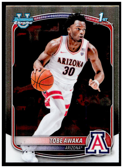 2025-26 Bowman Tobe Awaka Card Chrome Prospects Arizona Wildcats #BCP-79