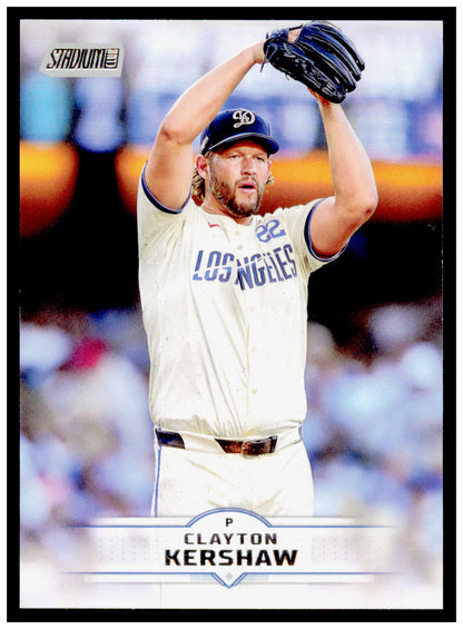 2025 Stadium Club Clayton Kershaw Card Los Angeles Dodgers #70