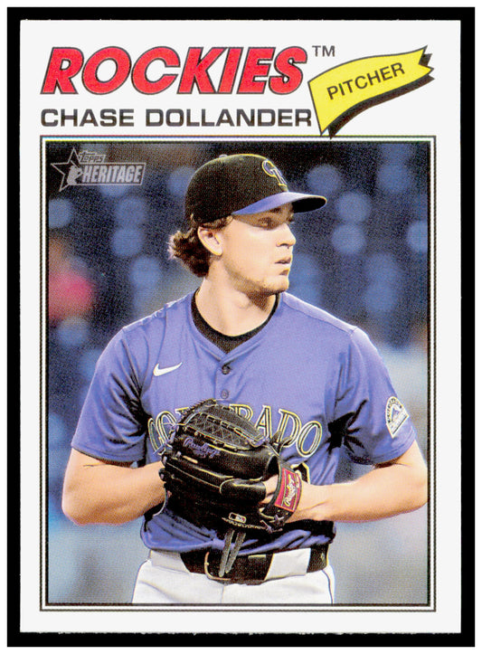 2026 Topps Heritage Chase Dollander Card Colorado Rockies #91