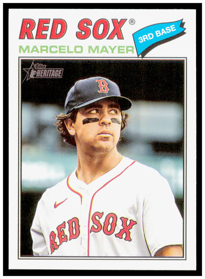 2026 Topps Heritage Marcelo Mayer Card Boston Red Sox #356