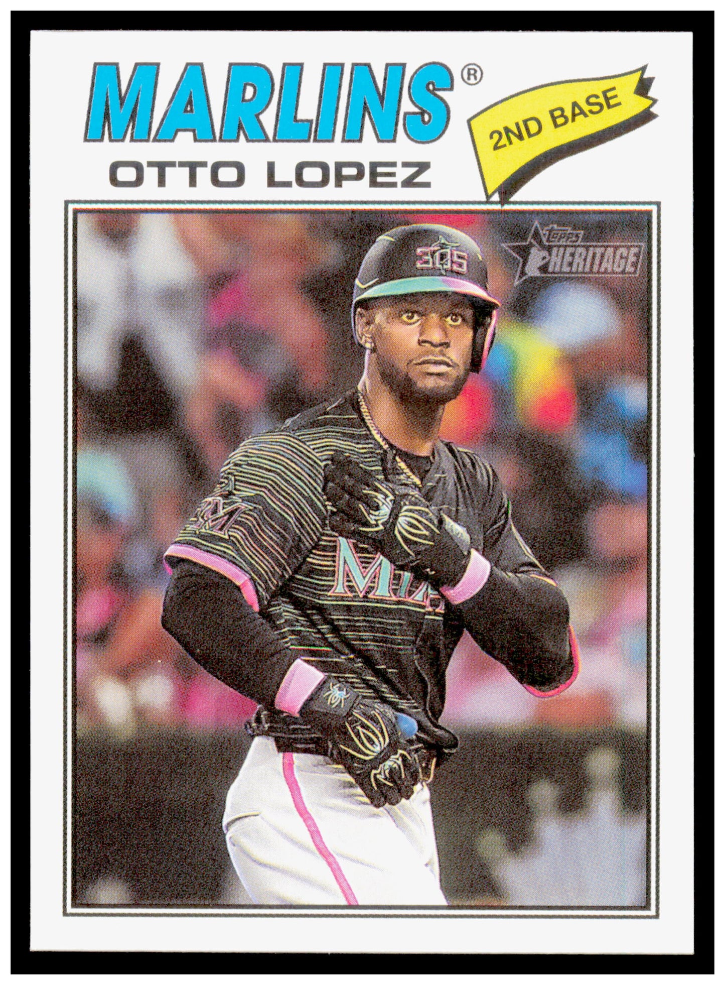 2026 Topps Heritage Otto Lopez Card Miami Marlins #345