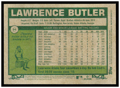2026 Topps Heritage Lawrence Butler Card Athletics #94