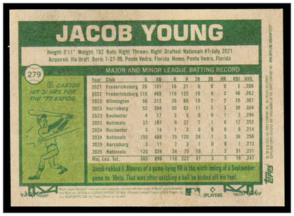 2026 Topps Heritage Jacob Young Card Washington Nationals #279