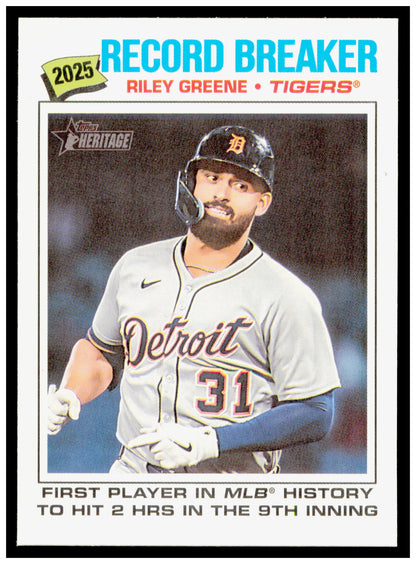 2026 Topps Heritage Riley Greene Card Detroit Tigers #234