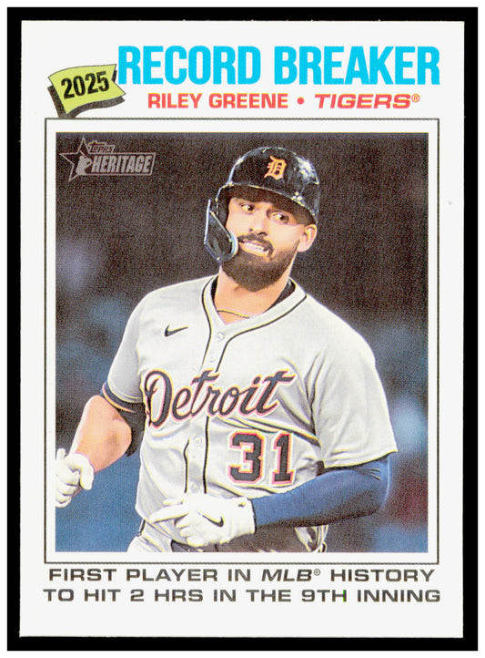 2026 Topps Heritage Riley Greene Card Detroit Tigers #234