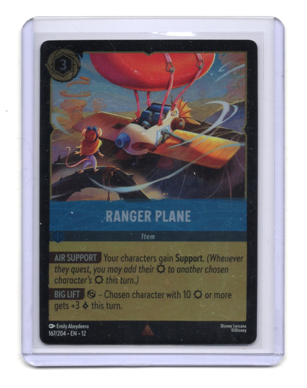 Disney Lorcana Ranger Plane 167/204 Rare Wilds Unknown Rescue Rangers NM
