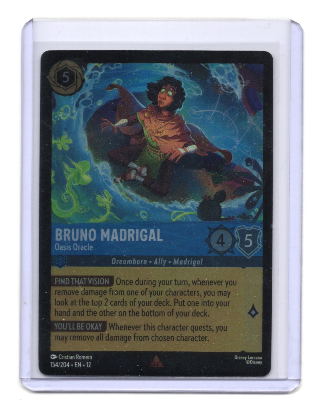 Bruno Madrigal Oasis Oracle 154/204 Rare Disney Lorcana Wilds Unknown NM