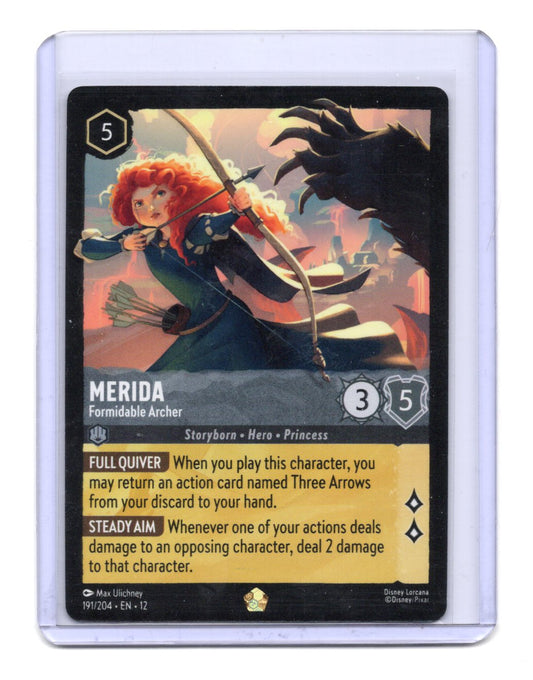 Disney Lorcana Wilds Unknown Merida Card Cold Foil #191/204