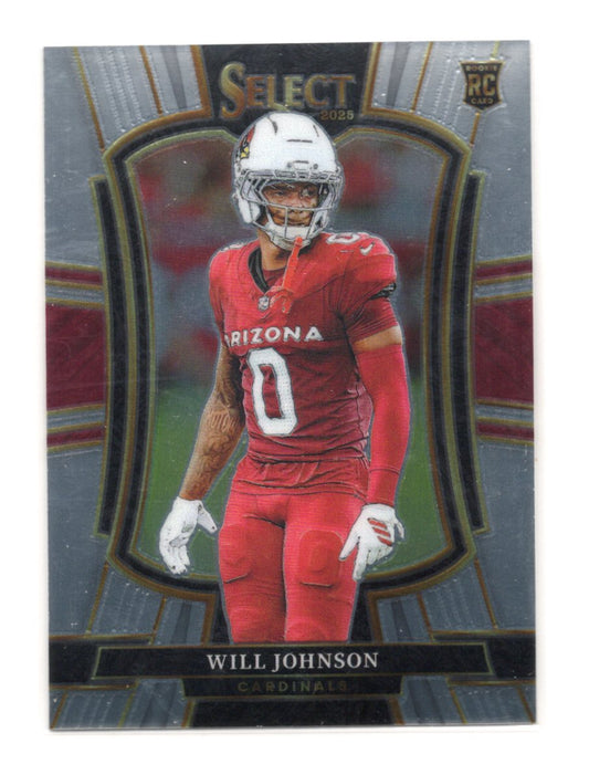 2025 Panini Select Will Johnson Card RC Arizona Cardinals #122