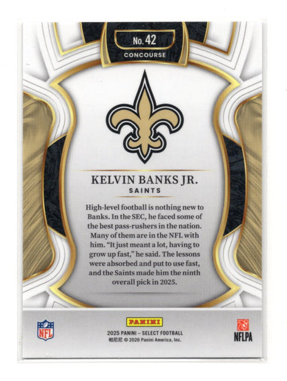 2025 Panini Select Kelvin Banks Jr. Card New Orleans Saints #42