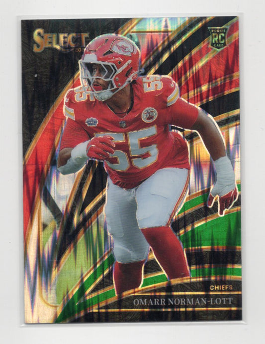 2025 Panini Select Brashard Smith Card Black and Green Prizm Shock RC  Chiefs #9