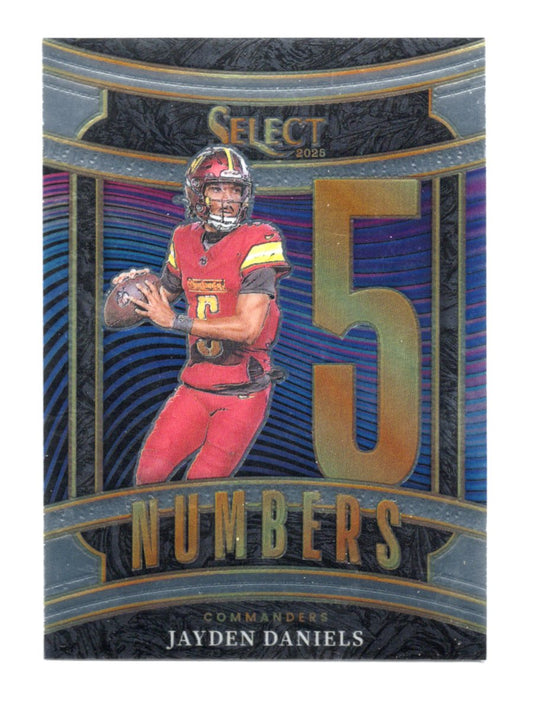 2025 Panini Select Jayden Daniels Card Select Numbers Washington Commanders #22