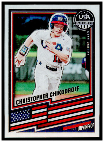 2026 Panini Stars & Stripes Prizm USA Baseball Christopher Chikodroff Card USA